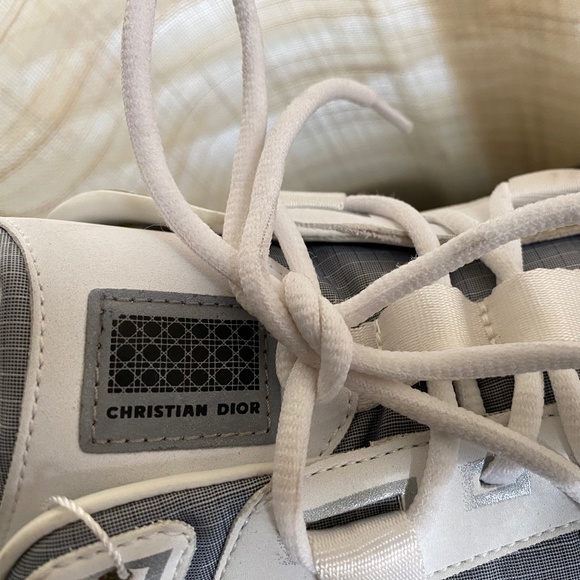 Christian Dior B24 RUNTEK 43-10 rubber shoes white grey black sneakers trainers - Picture 2 of 12